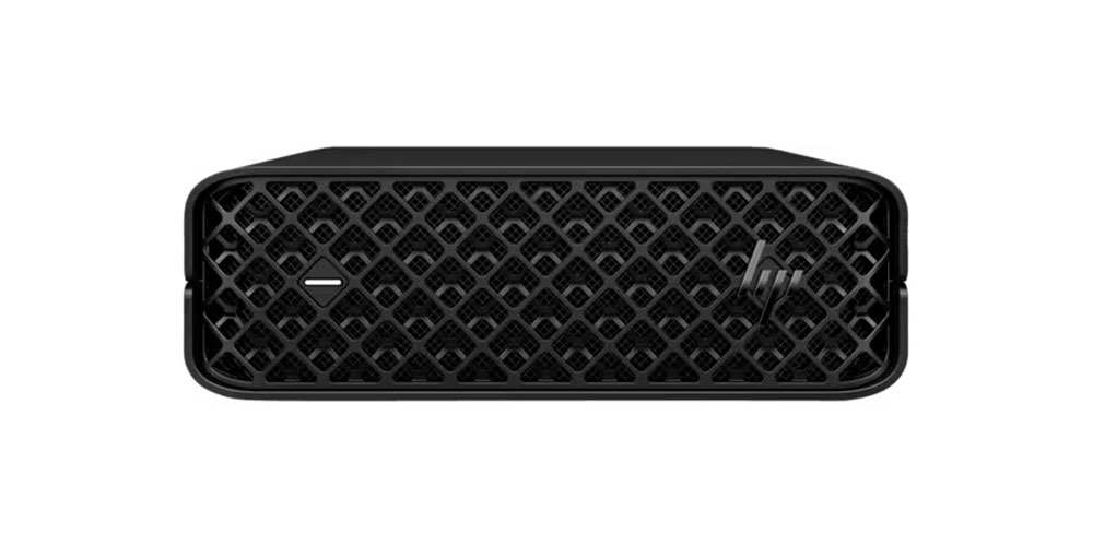 HP Z2 Mini G9 Workstation Wolf Pro Security Edition روی پس‌زمینه سفید.
