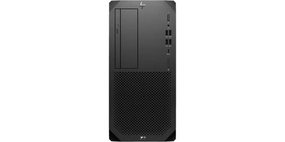HP Z2 Tower G9 Workstation Wolf Pro Security Edition روی پس‌زمینه سفید.