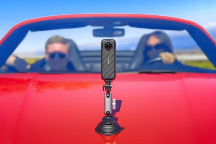 Insta360 X4 mounted on a car.