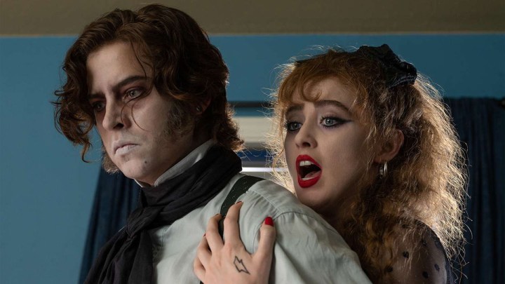 Cole Sprouse and Kathryn Newton in Lisa Frankenstein.