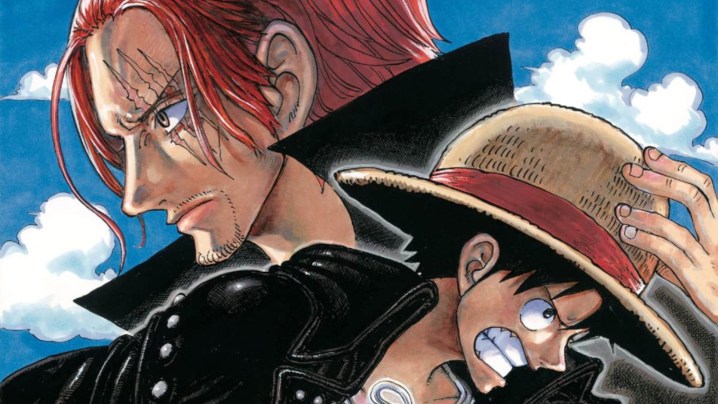 Red-Haired Shanks and Luffy in key art for One Piece Film: Red.