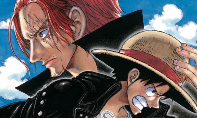Red-Haired Shanks and Luffy in key art for One Piece Film: Red.