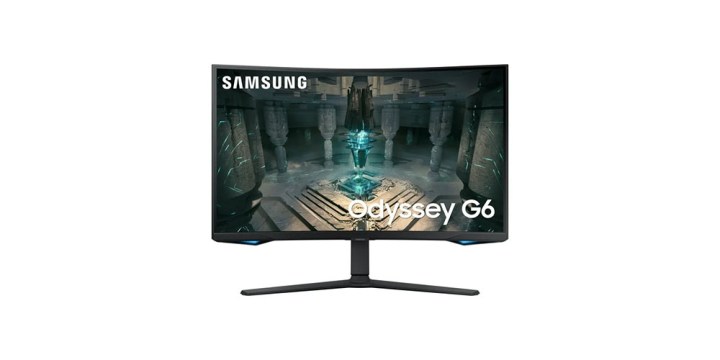 A Samsung 27-inch G65B Curved Gaming Monitor on a white background.