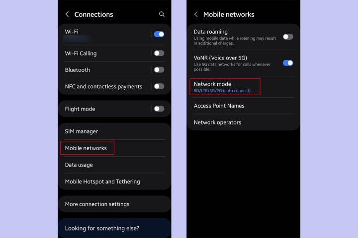 Cómo solucionar el error de no registrado en la red Configuración del modo de interfaz de usuario del teléfono Samsung Galaxy One