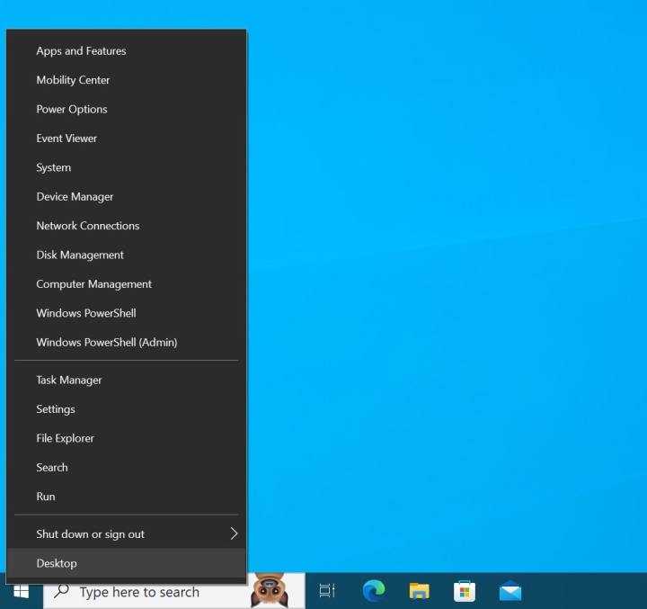 Windows 10 上的右键菜单的屏幕截图
