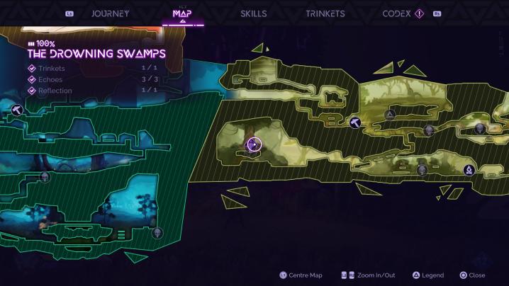 A map screen in Tales of Kenzera: ZAU.