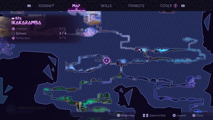 《Tales of Kenzera: ZAU》中的地图屏幕。