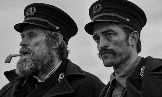 Willem Dafoe and Robert Pattinson as two lighthouse keepers in The Lighthouse.