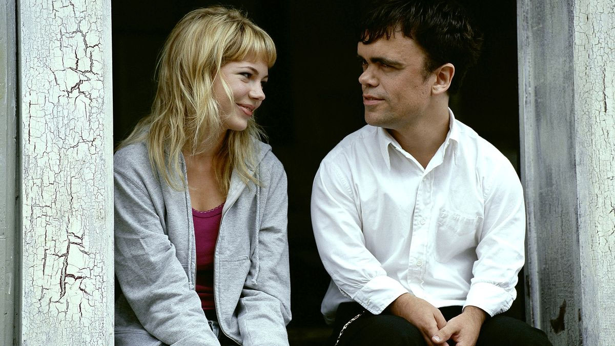 Michelle Williams and Peter Dinklage in The Station Agent.