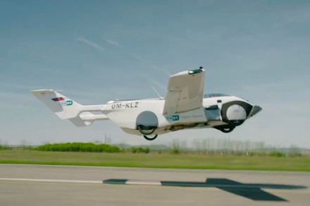 Watch this famous musician fly in a car with wings