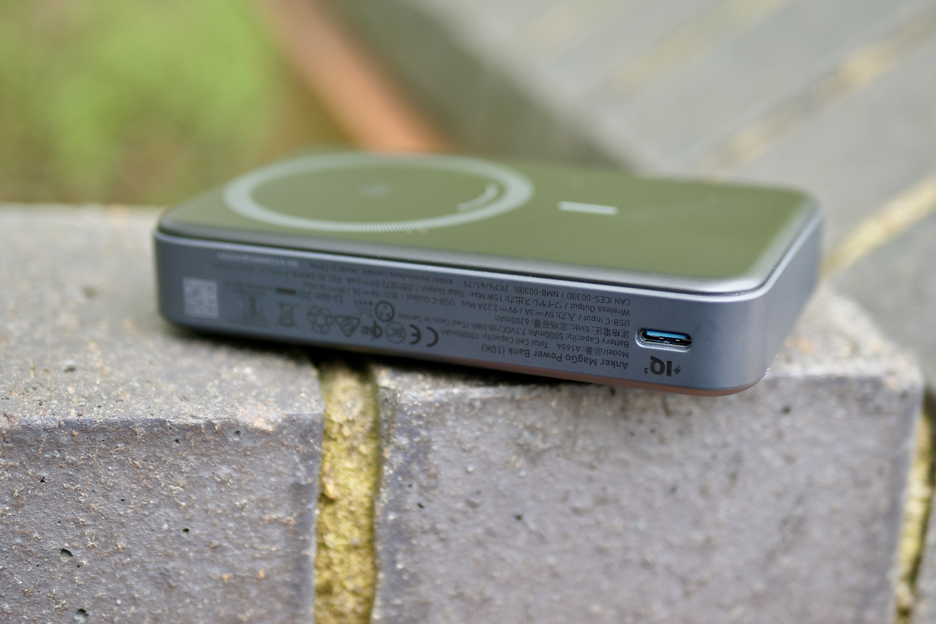 The side of the Anker MagGo Power Bank.