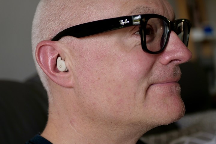A person wearing the Anker Soundcore Sleep A20.