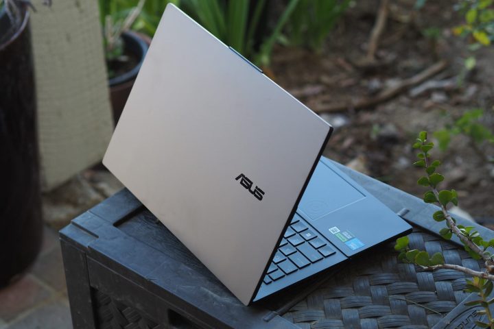 Asus Vivobook Pro 15 OLED Q533 rear view showing lid and logo.