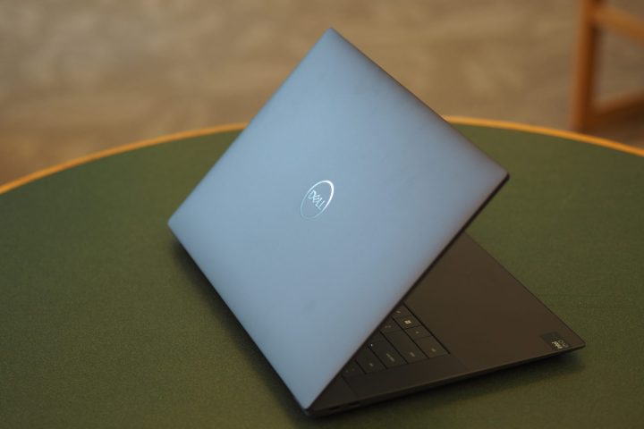 Dell XPS 16 rear view showing lid and logo.