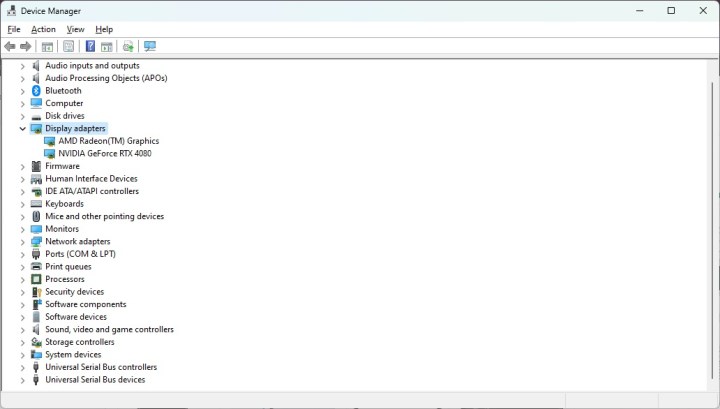 Windows 11'deki Aygıt Yöneticisi'nden bir ekran görüntüsü.