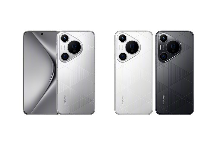 Huawei Pura 70 Pro Plus silver, white, and black colors.