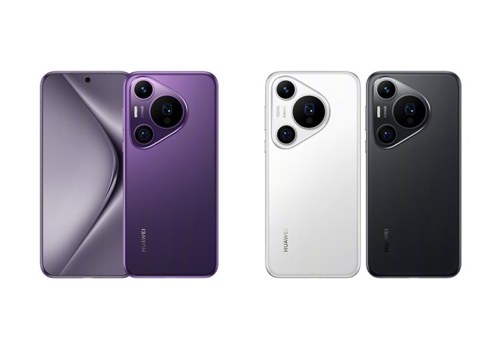 Huawei Pura 70 Pro purple, white, and black colors.