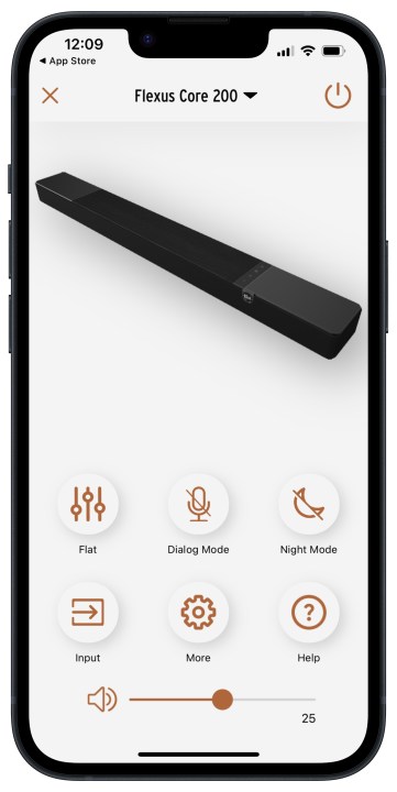 iOS এর জন্য Klipsch Connect Plus অ্যাপ: হোম স্ক্রীন।