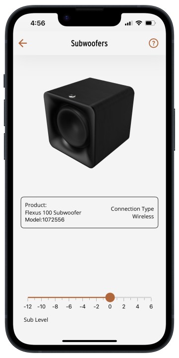 iOS এর জন্য Klipsch Connect Plus অ্যাপ: Sub 100 স্তর।