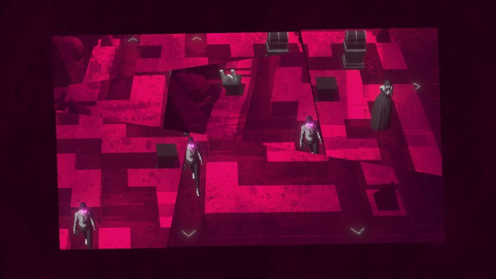 《罗蕾莱与激光眼》中，一个角色在一个有裂缝的迷宫中漫步。