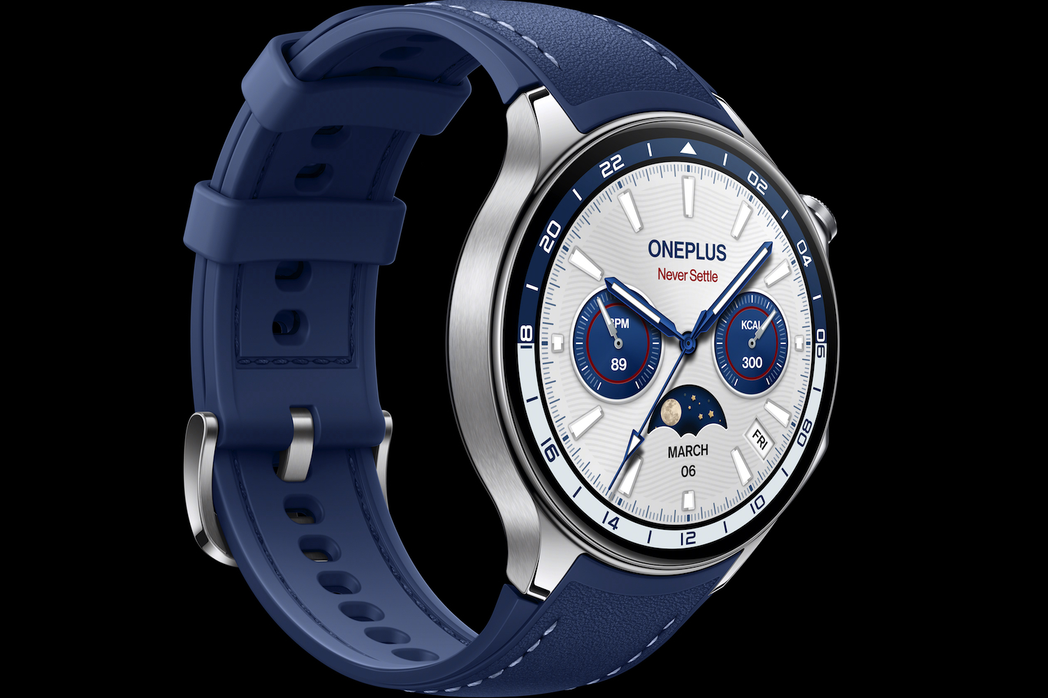 A render of the OnePlus Watch 2 Nordic Blue edition.
