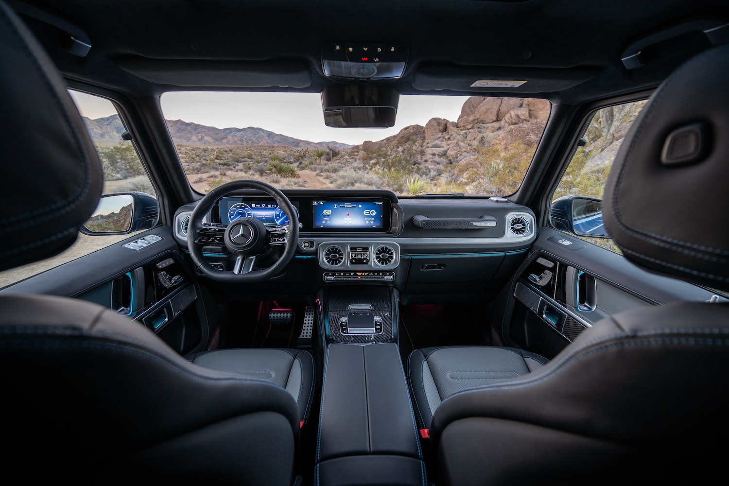 Interior del Mercedes-Benz G580 con tecnología EQ.
