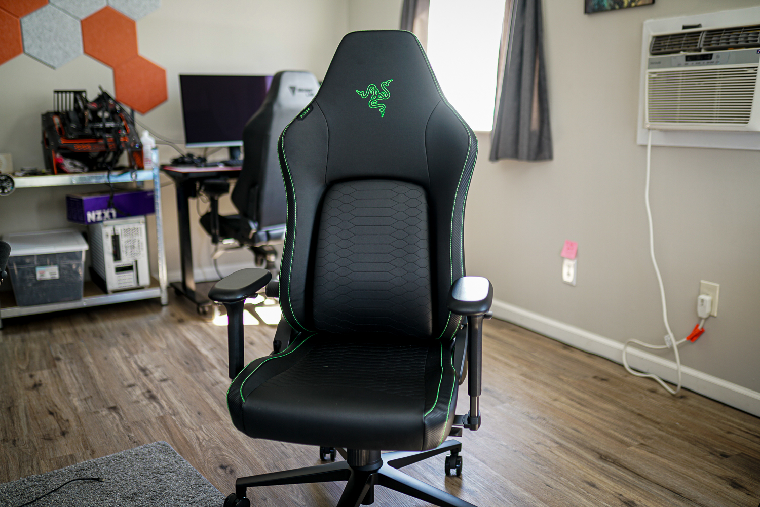 The Razer Iskur V2 chair sitting in an office.