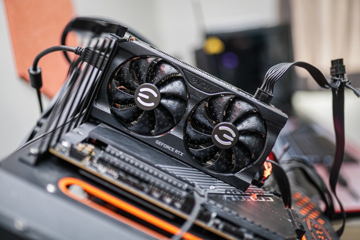 The RTX 3060 installed in a gaming PC.
