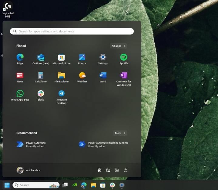 A screenshot of the Windows 11 taskbar to the left of the screen