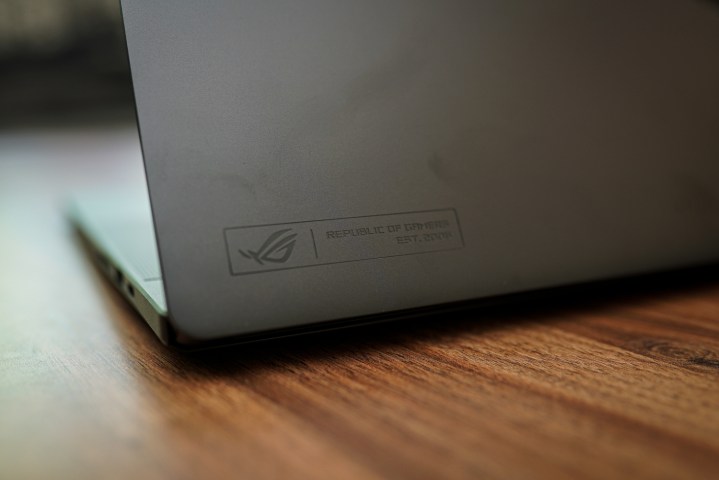 The Asus badge on the Zephyrus G16.