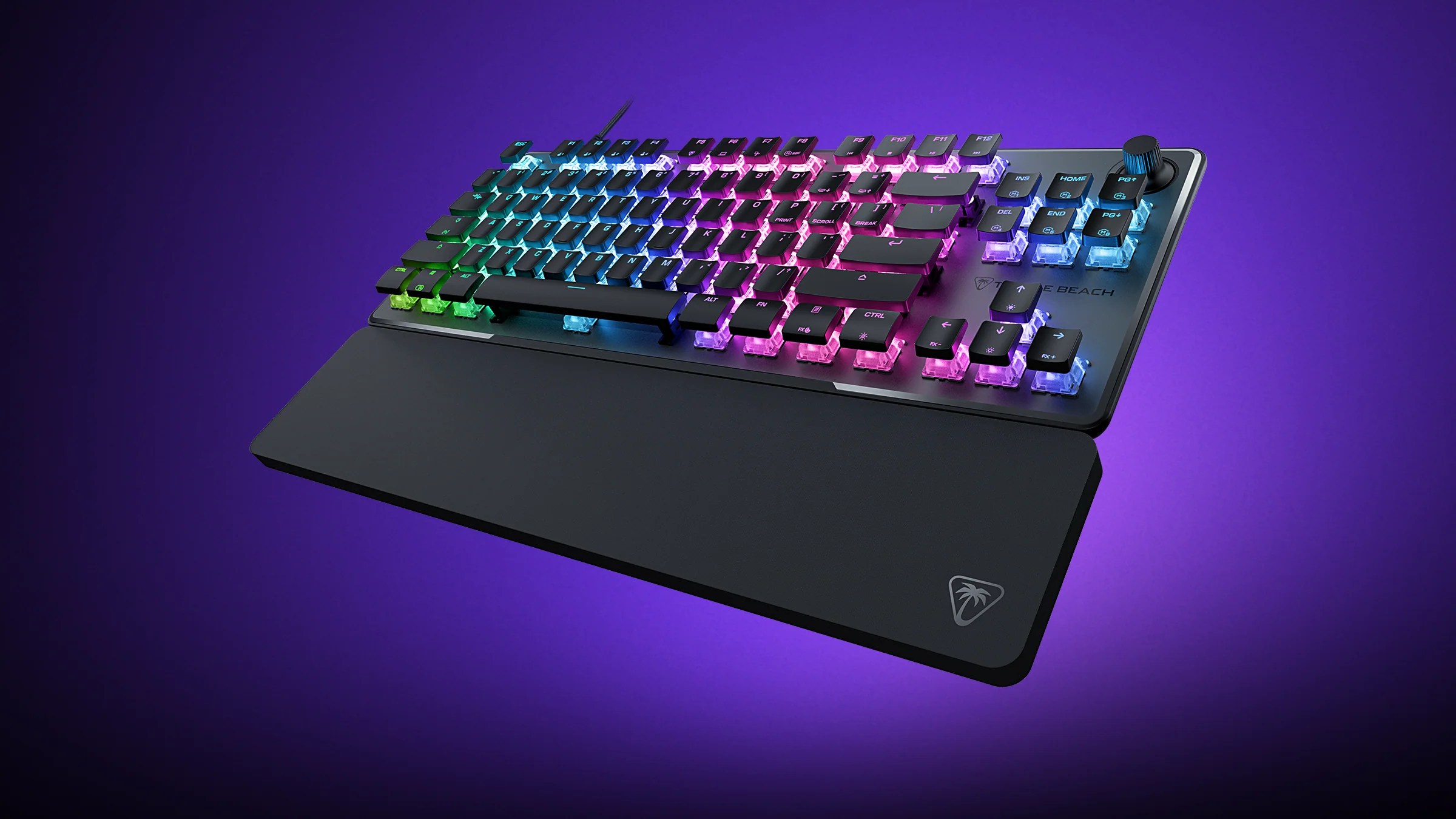 A Vulcan 2 TKL Pro keyboard sits on a purple backdrop.