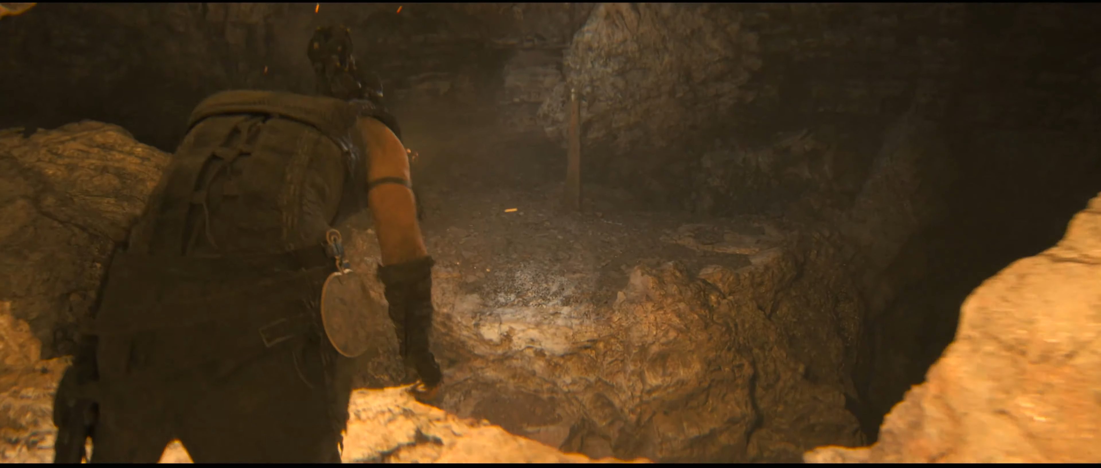 Senua approaching a lore totem in Hellblade 2.