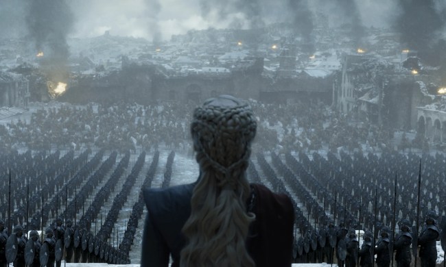 Daenerys stands above the Unsullied in the Game of Thrones finale.