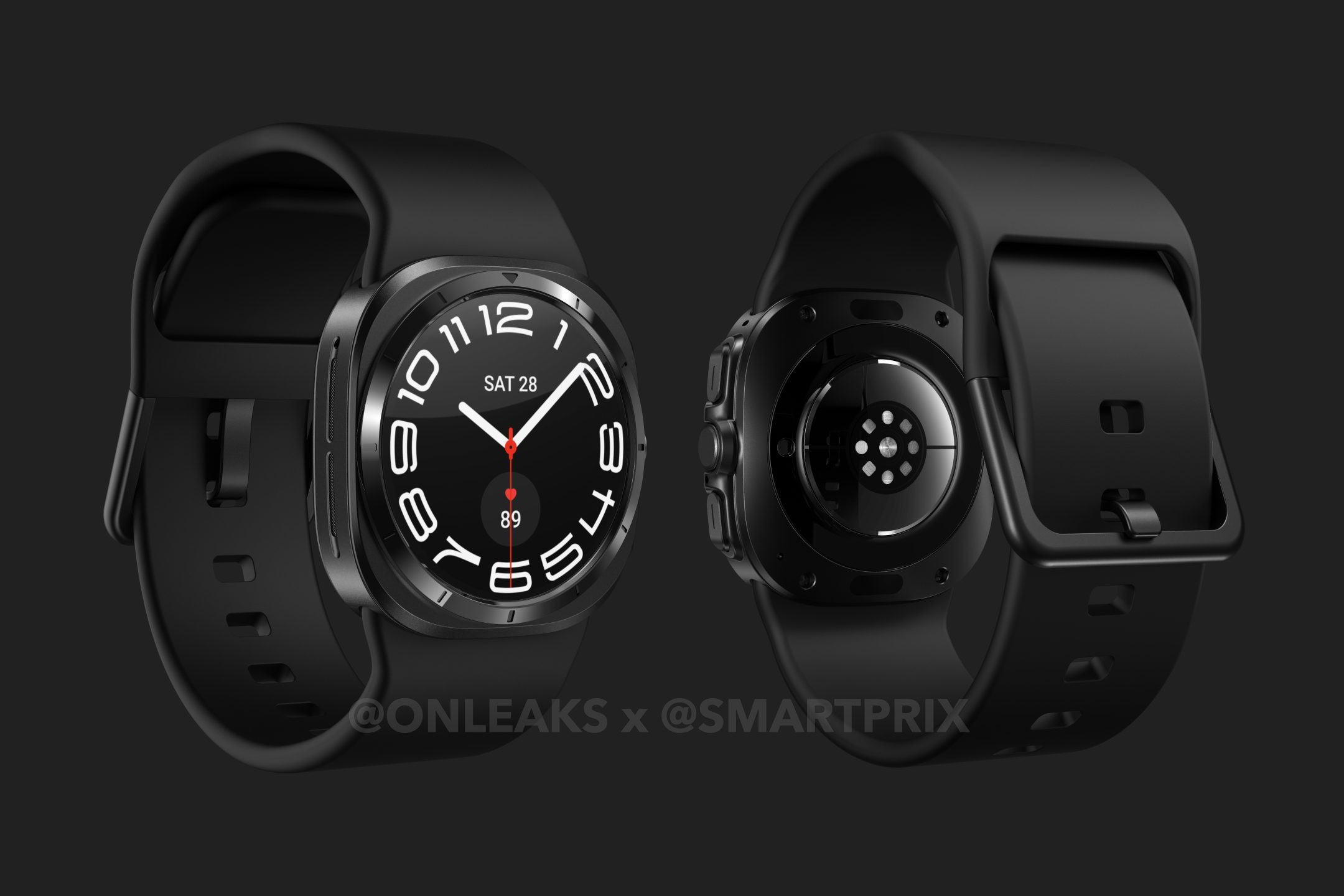 Samsung Galaxy Watch 7 Ultra square dial leaked render.