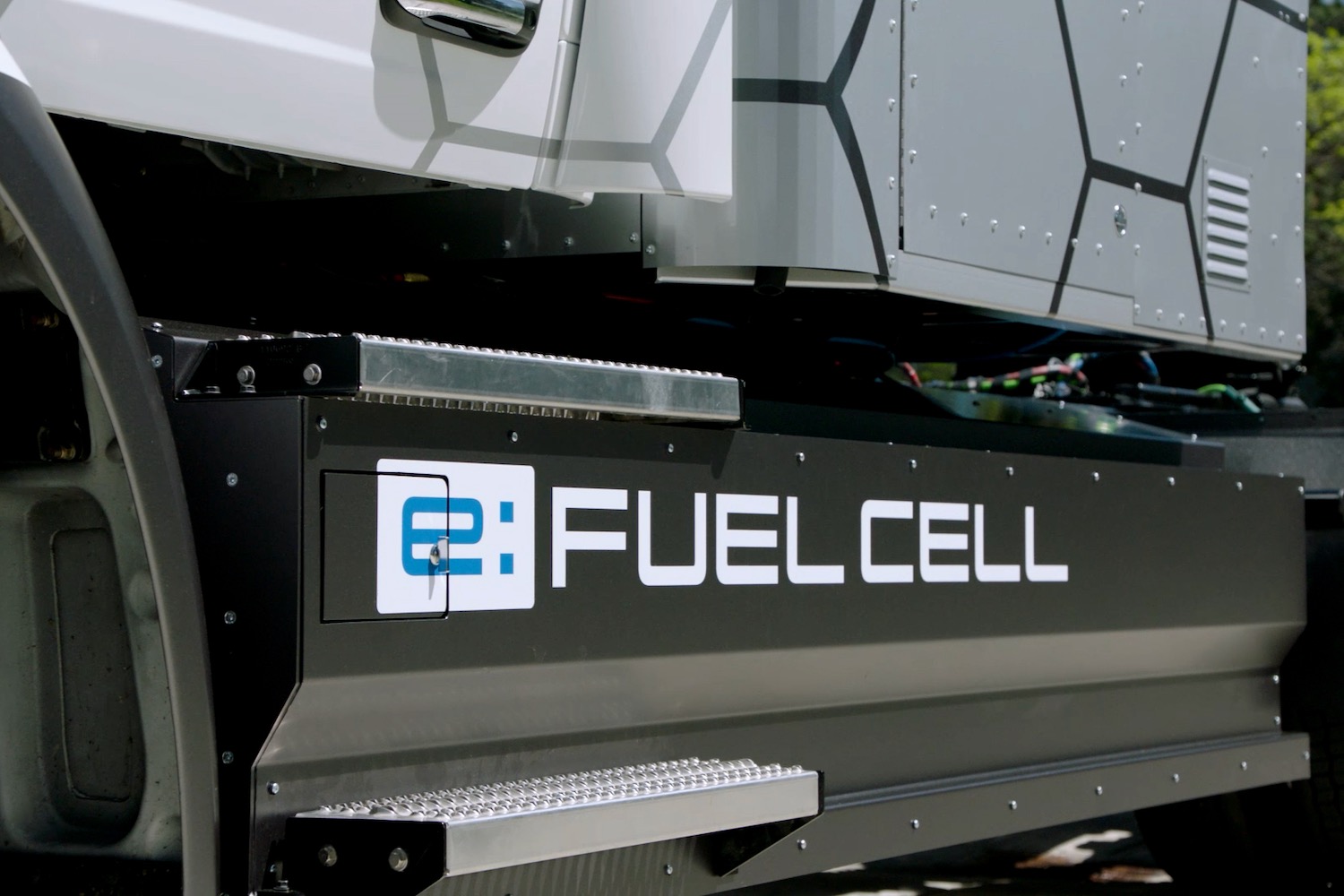 Honda fuel-cell semi truck detail shot.