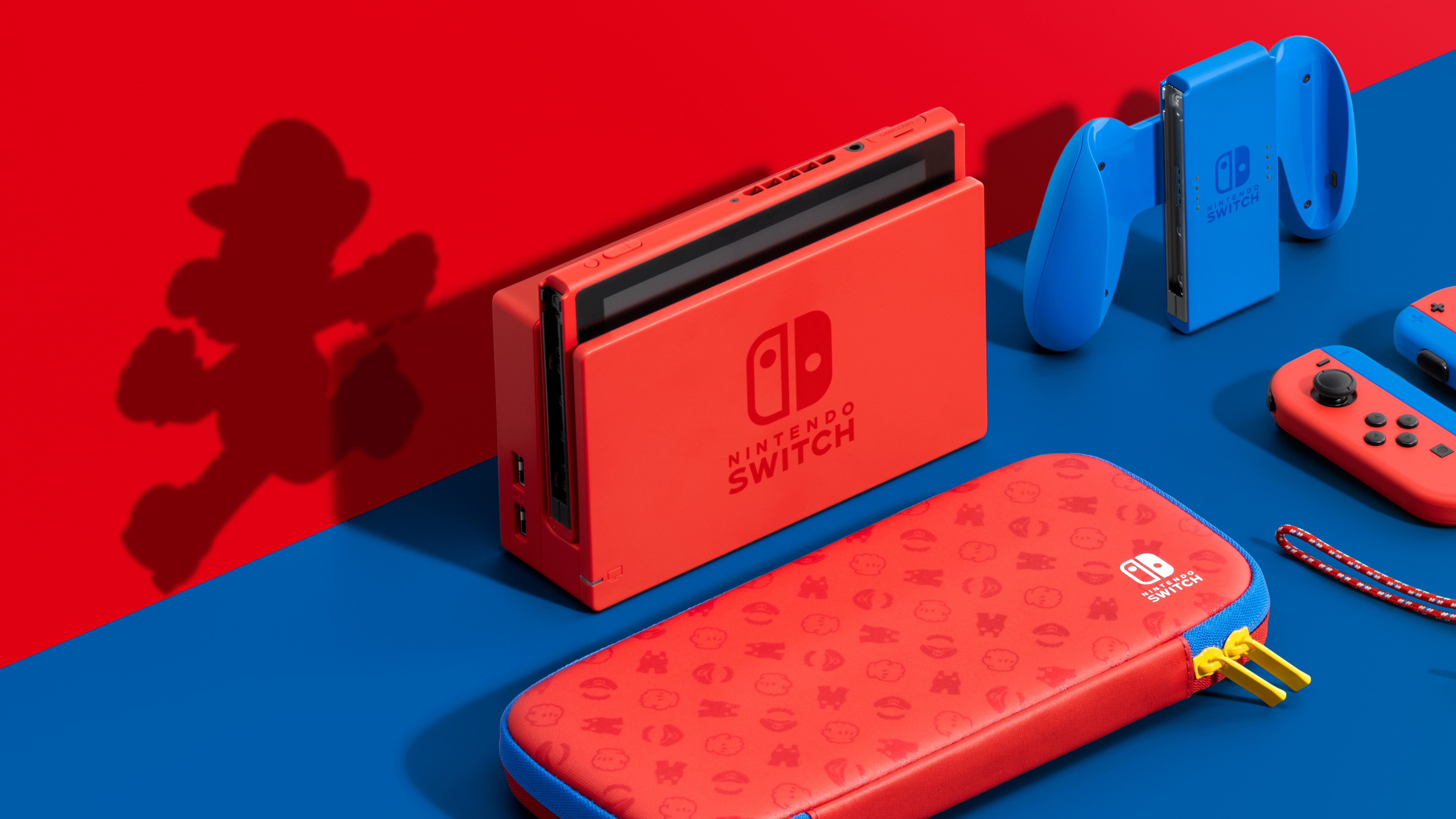 A Nintendo Switch Red and Blue system.