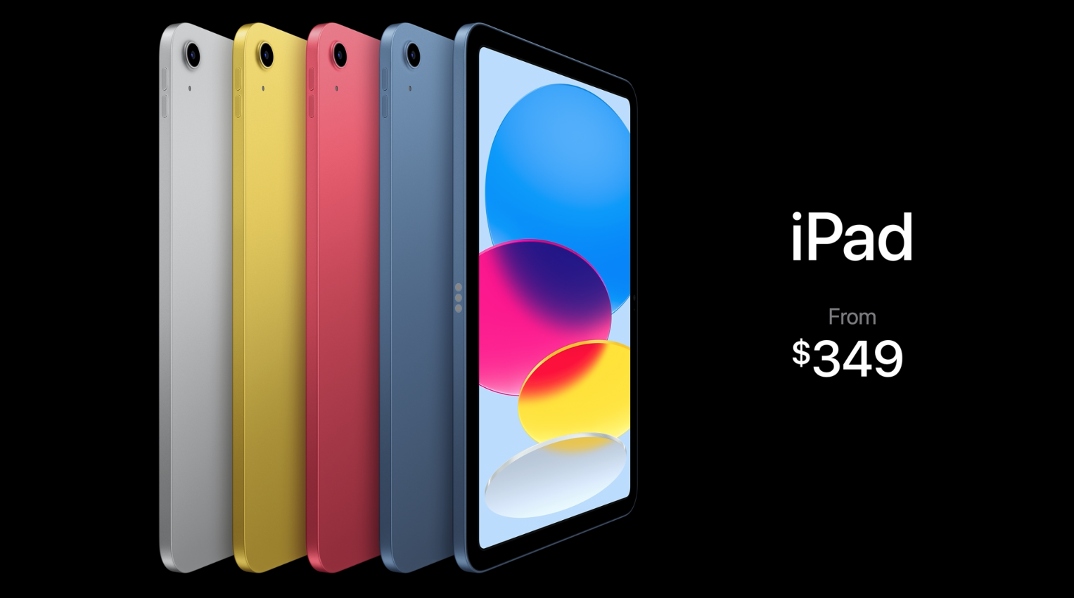 Captura de pantalla de la revelación del nuevo precio del iPad de 10ª generación en el evento de Apple de mayo de 2024.