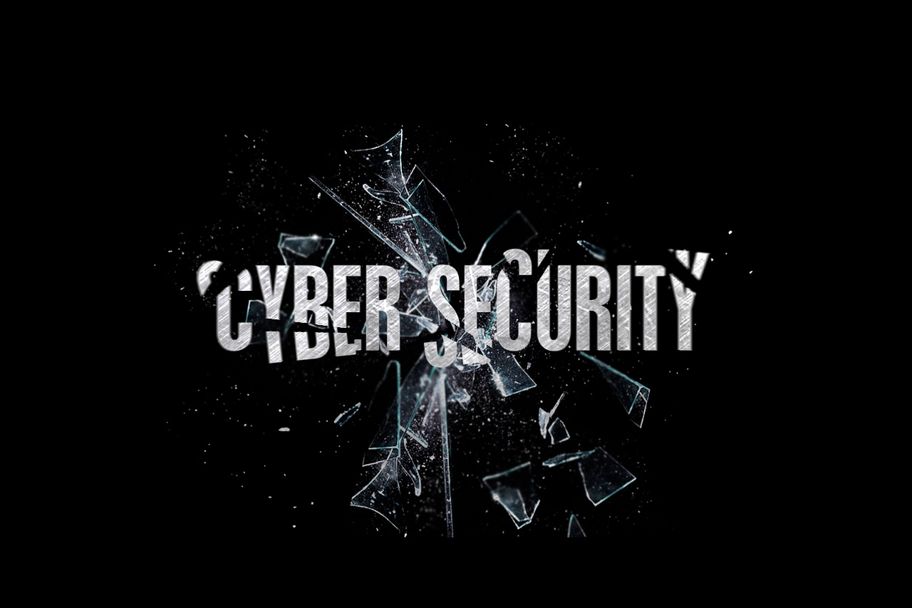 Cyber Security shattered concept.