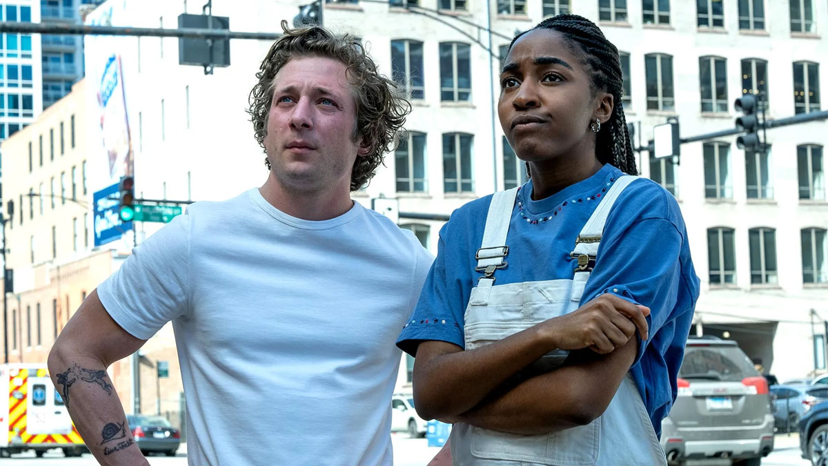 Jeremy Allen White and Ayo Edebiri in The Bear.