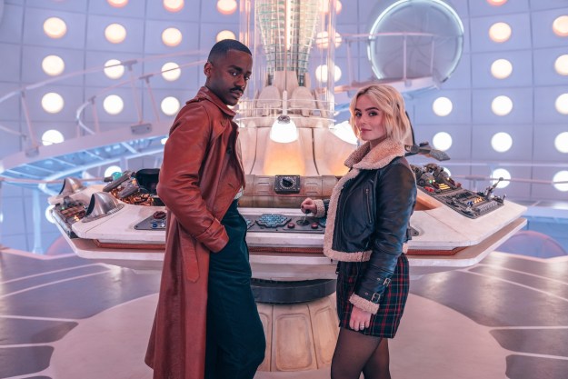 The Doctor and Ruby Sunday stand in the TARDIS together in Doctor Who.