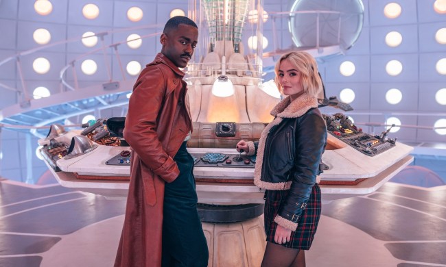 The Doctor and Ruby Sunday stand in the TARDIS together in Doctor Who.