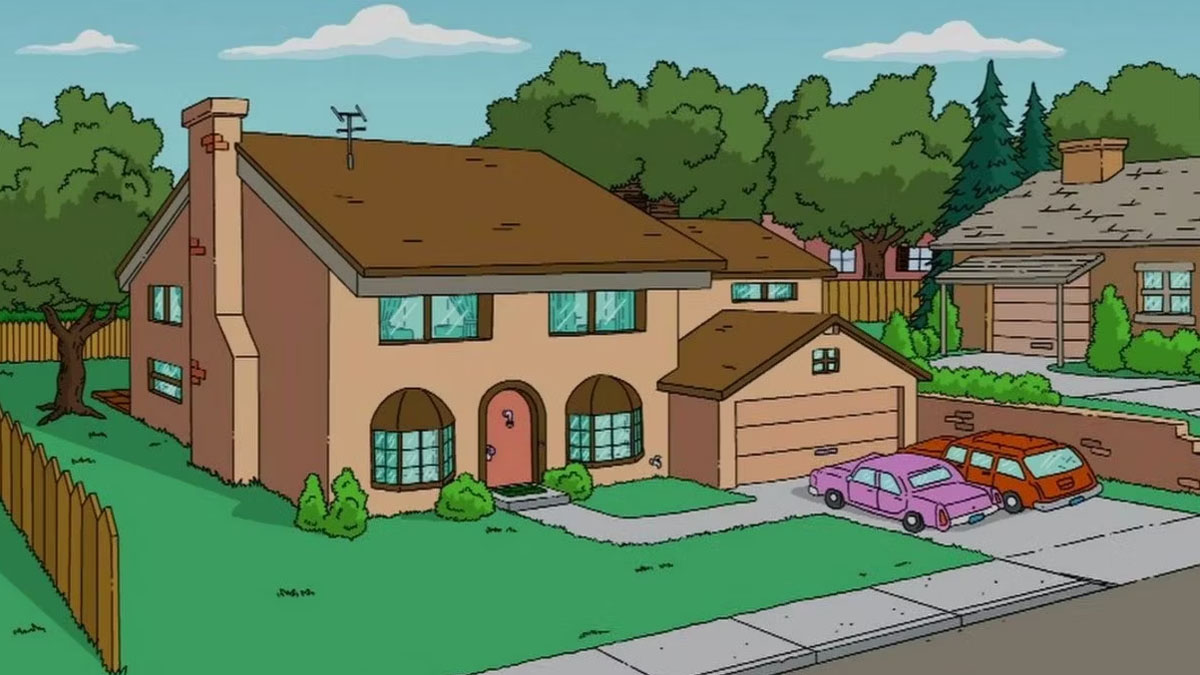La casa de la familia Simpson de Los Simpson.