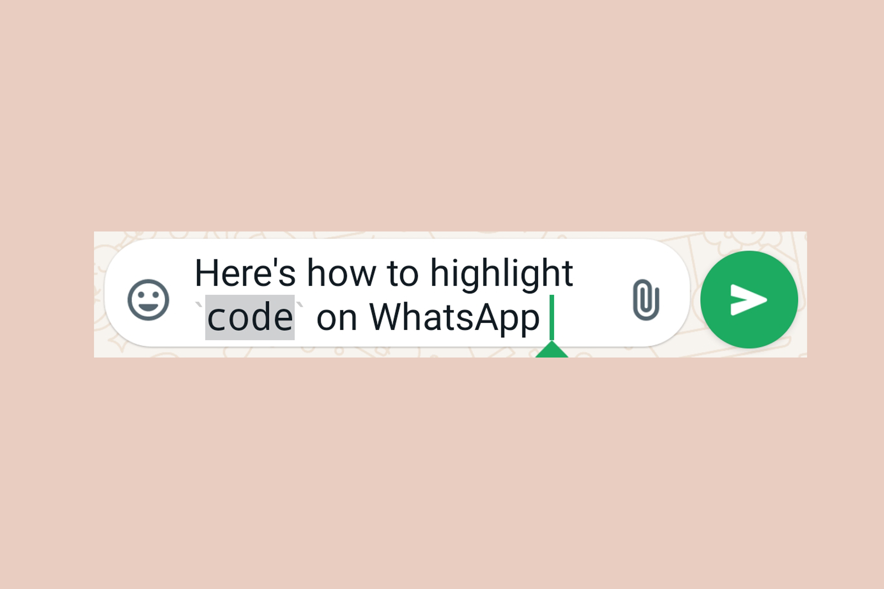 How to display code on WhatsApp.