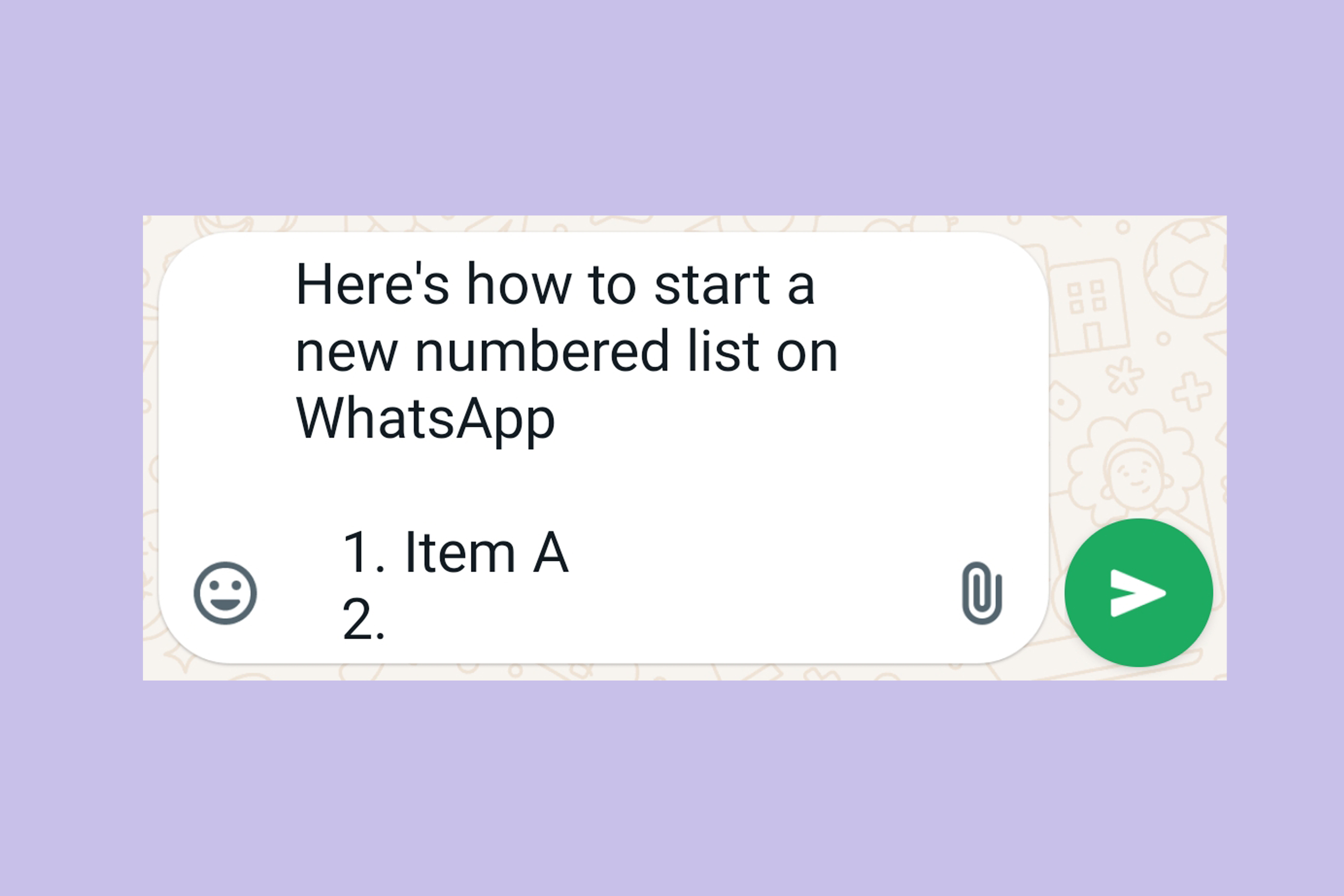 How to add a numbered list on WhatsApp