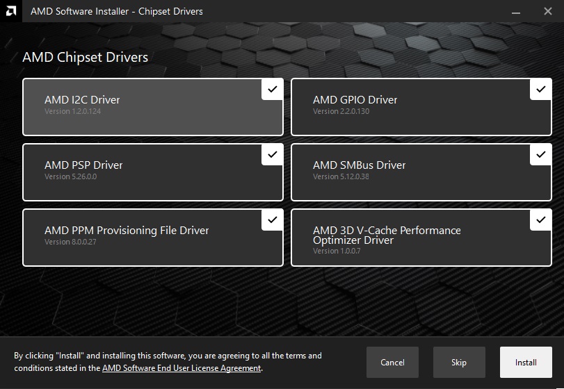 AMD chipset drivers update.
