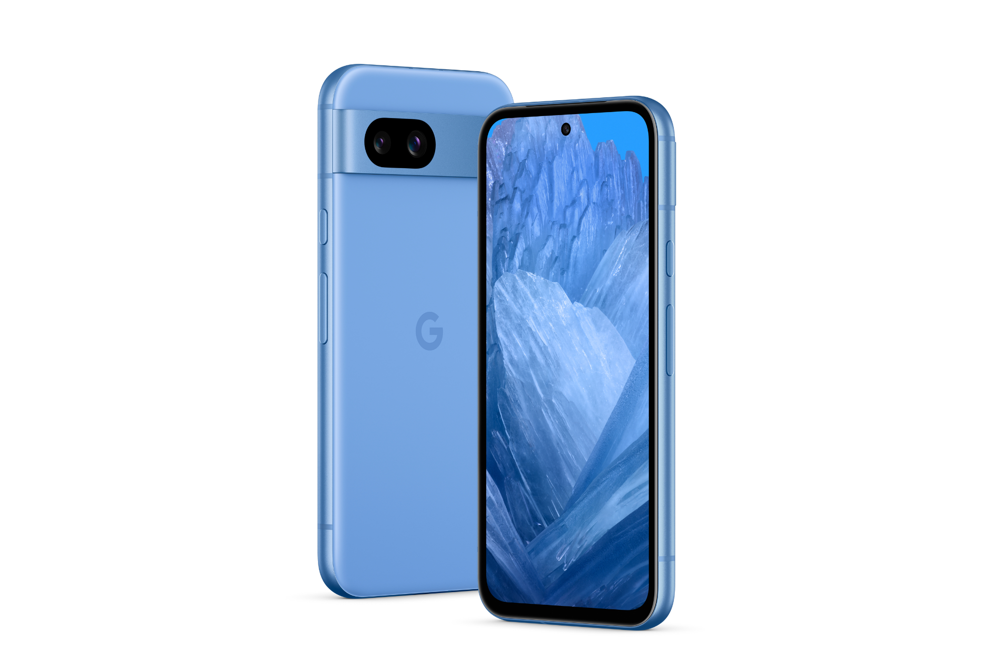 Una representación del Google Pixel 8a azul bahía.