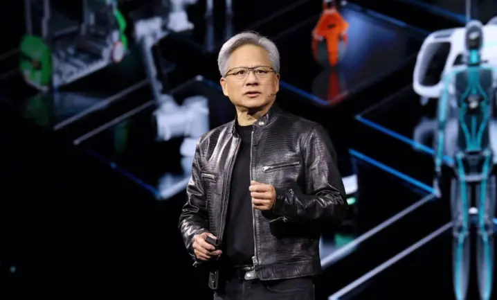 Jensen, director ejecutivo de Nvidia, frente a un fondo.