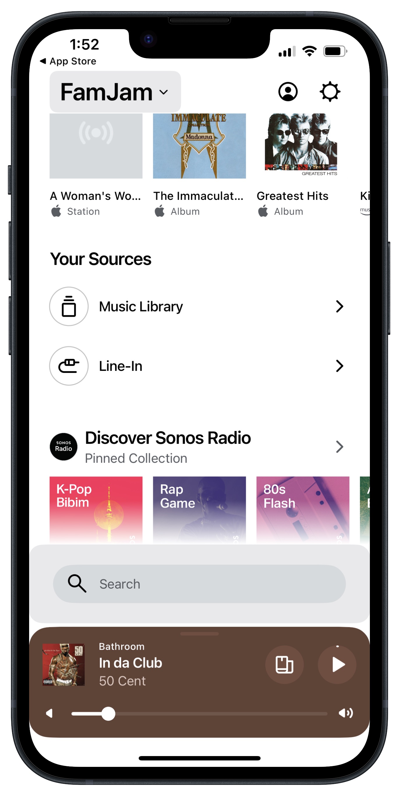 Nuevo diseño de la app Sonos para iOS.