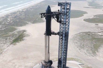 Watch SpaceX stack Starship rocket ahead of fourth test flight