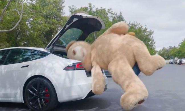 Tesla's hands-free trunk.